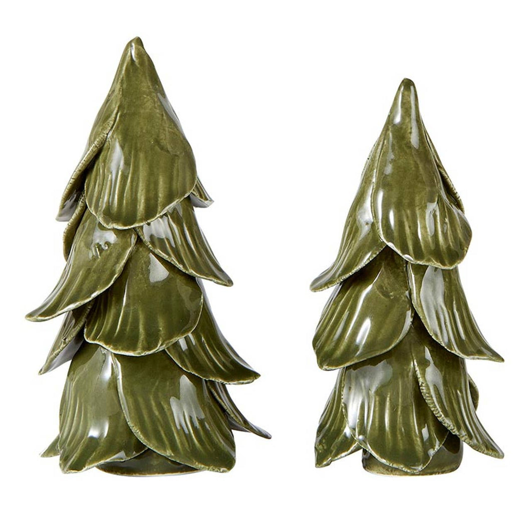 Handmade Christmas Trees - Green - Set of 2