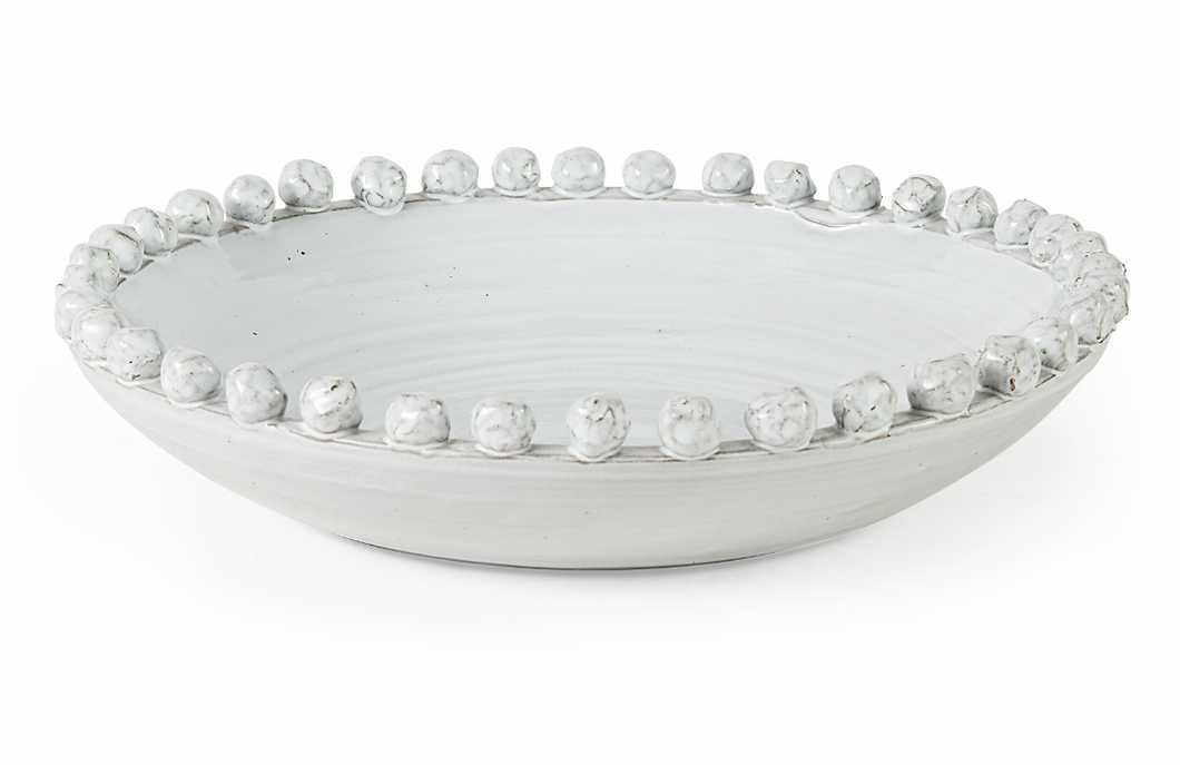 Round Off-White Glazed Decorative Bowl