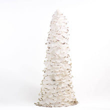 Load image into Gallery viewer, Winter Feather Tree   White/Gold   19.5&quot;
