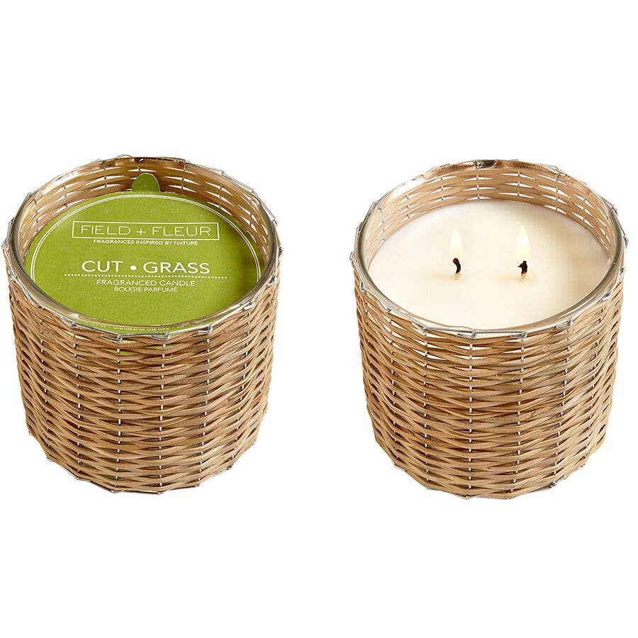 Cut Grass 2 Wick Handwoven Candle 12oz Ctn.6