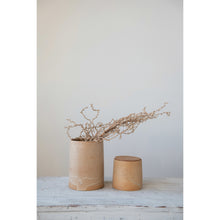 Load image into Gallery viewer, Small Stoneware Canister, Cork Lid, Reactive Glaze
