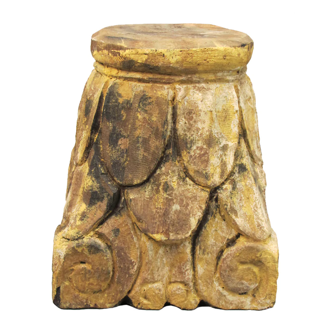 Tall Carved Pillar Base