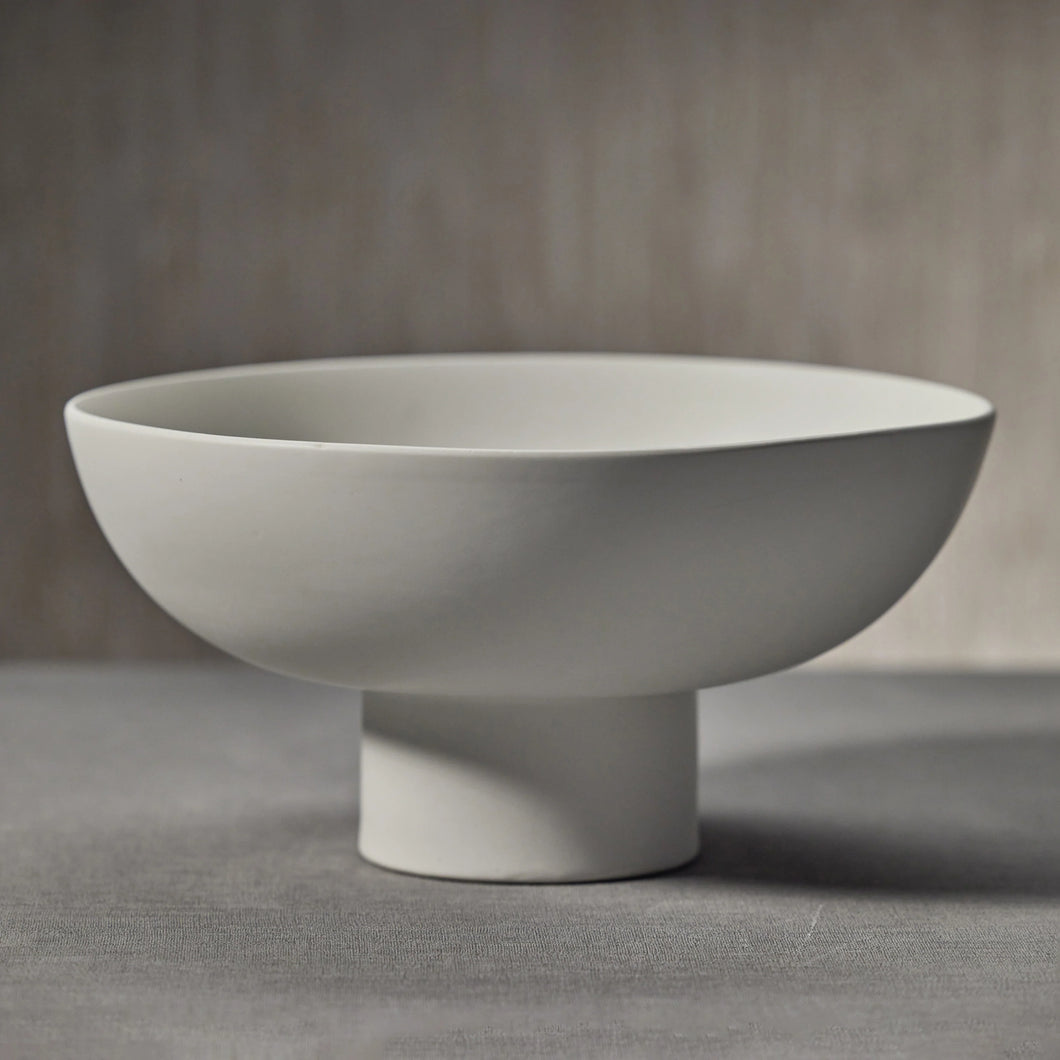 White Ceramic Footed Bowl