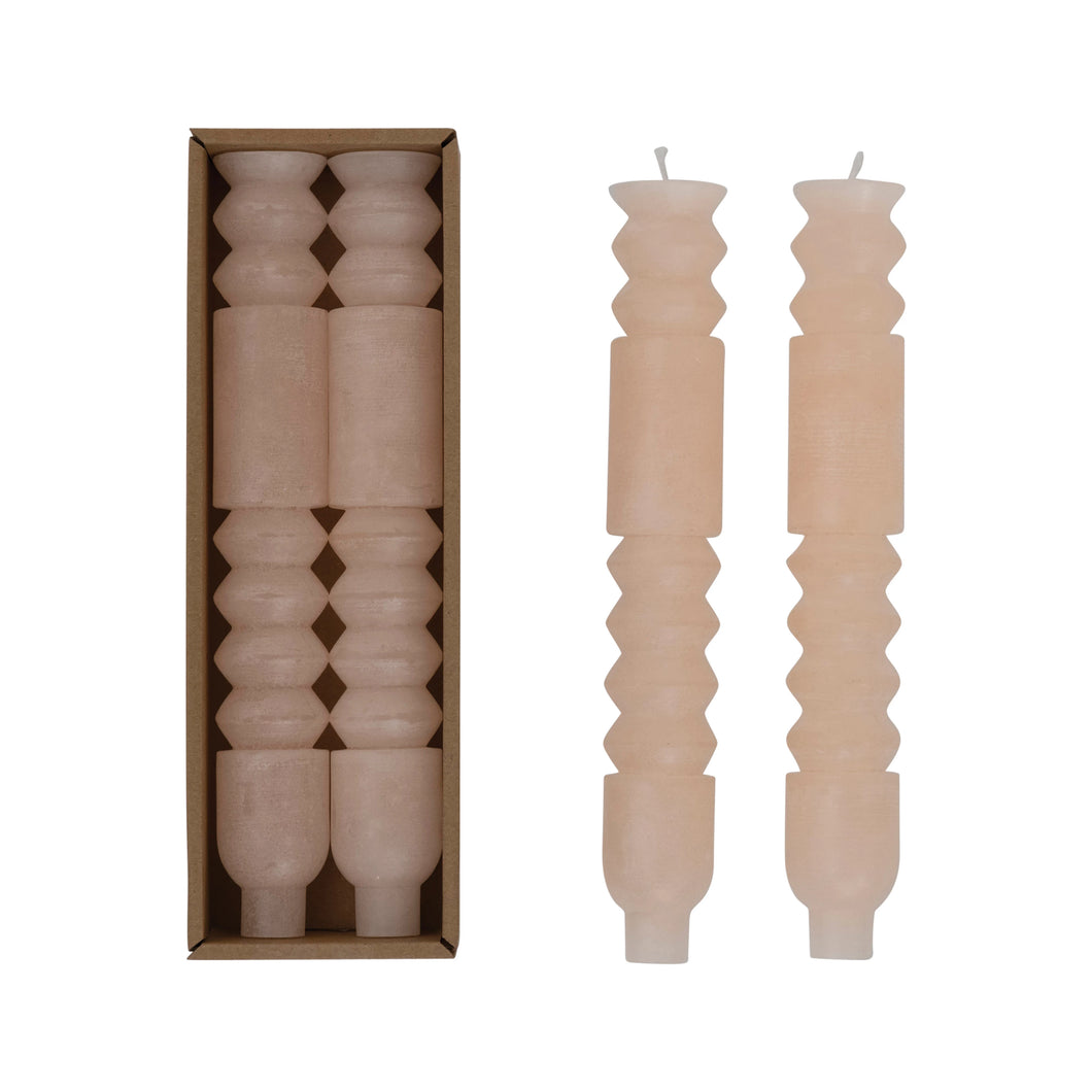 Blush Taper Candles, Set of 2