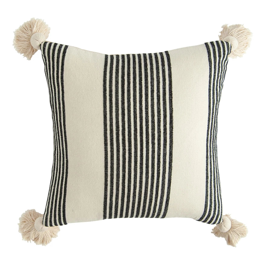 Striped Pillow w/ Tassels