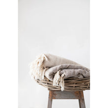 Load image into Gallery viewer, Wool &amp; Cotton Throw w/ Fringe
