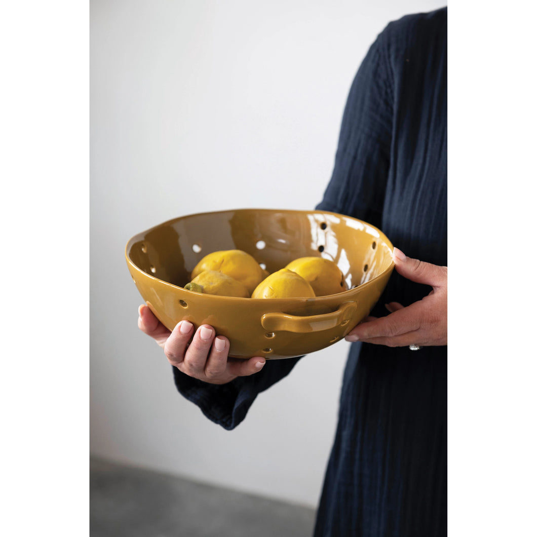 Mustard Colander w/ Handles