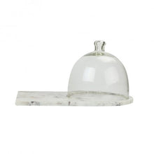 Load image into Gallery viewer, White Marble Cheese Board with Dome
