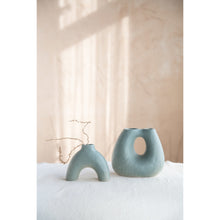 Load image into Gallery viewer, Teal Arched Vase
