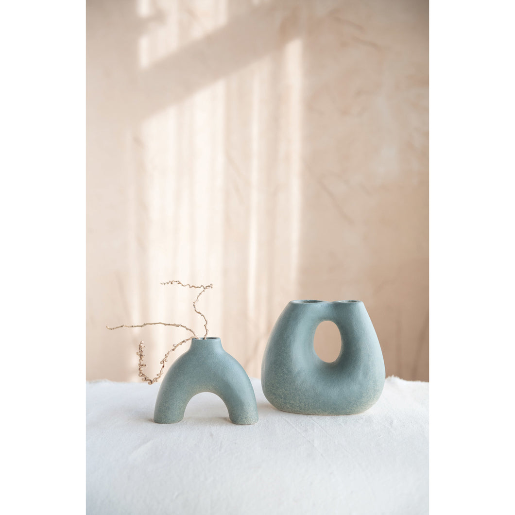 Teal Arched Vase